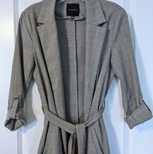 Belted plaid Trench coat - Dynamite